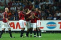 Serginho, Rui Costa , Pirlo and Kaladze celebrates after the goal